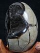 Septarian Dragon Egg Geode - Black Calcite Crystals #34706-4